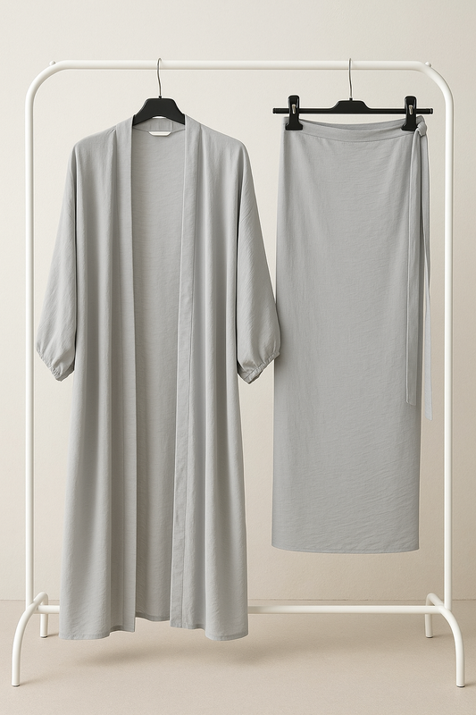 Stone Grey Kimono Set